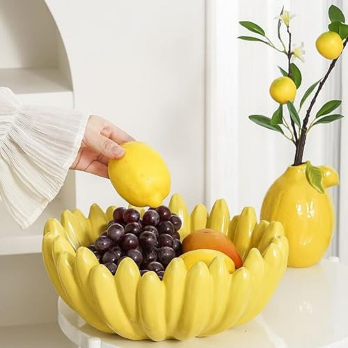 JUNYFFF Frutero De Cerámica, Vintage Cesta De Frutas De Cerámica Cerámica De Cuencos para Decoración De Cocina, Verduras, Frutas