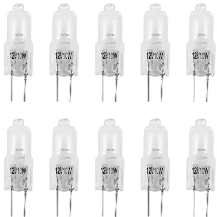 Dcluluwe 10 BULBI LAMPADINE LUCE ALOGENE G4 10W 12V Bianca 30mm