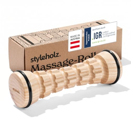 styleholz® Fußmassage-Roller aus Holz [DAS ORIGINAL aus Österreich – Echte Handarbeit] Reflexzonen-Massage für Fußsohle - Fördert Entspannung & Schmerzlinderung bei Fersensporn & Plantarfasziitis