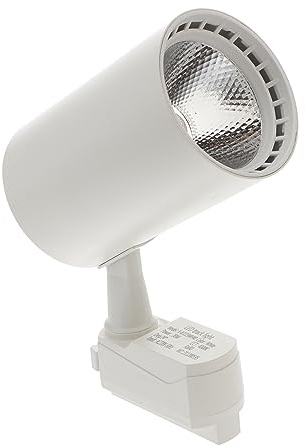 TEHAUX Foco De Riel Led Cob 20w Blanco, Lámpara De Techo Ajustable De Aluminio Para Tienda De Ropa y Exhibiciones, Luz Para Pared Interior y Comercio Minorista, Instalación Techo o Pared