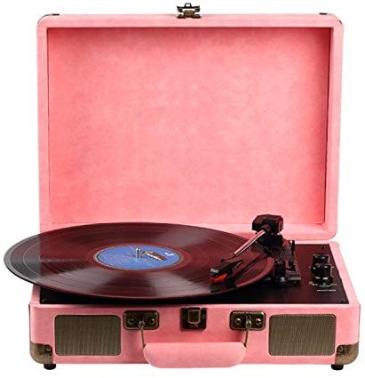 ZJFHEYUO Giradischi a 3 velocità con Altoparlanti Stereo integrati, Supporta RCA, Ingresso AUX e Jack per Cuffie, Ideale per la Famiglia o Gli Amici.