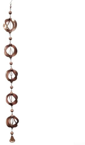 Vilgftyiet Chaîne d'eau de pluie décorative de 108 cm avec clochettes - En métal - Pour gouttières - Système de drainage extérieur - Décoration d'intérieur - Design perles