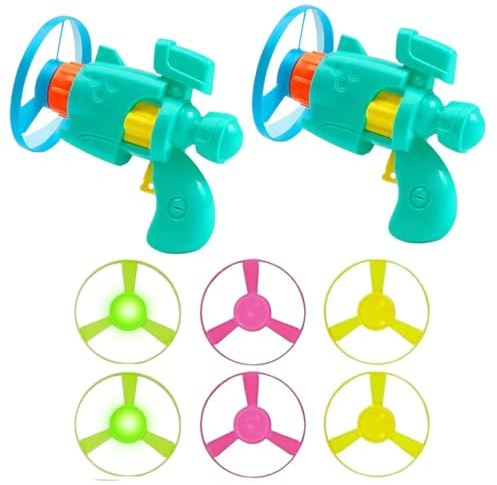 Lanzador de discos voladores para gatos, 2 piezas de juguete de lanzador de discos voladores para gatos, platillos voladores, juguetes para perros y gatitos para interiores y exteriores, divertidos