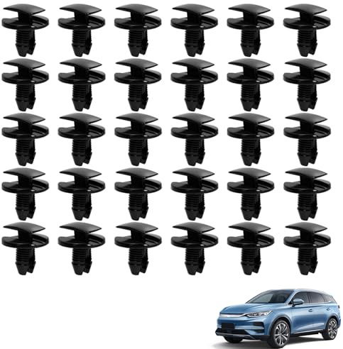 Lot de 30 Clips de Fixation Voiture Universels, Rivets en Plastique Robustes pour Pare-chocs et Garnitures, Attaches de Carrosserie Auto Compatibles avec la Plupart des Modèles
