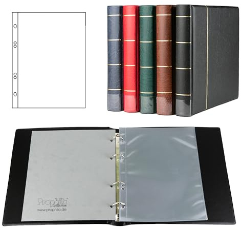 Prophila Collection Ersttagsblatt-Album (schwarz) mit 20 Hüllen für Ersttagsblätter (ETB)