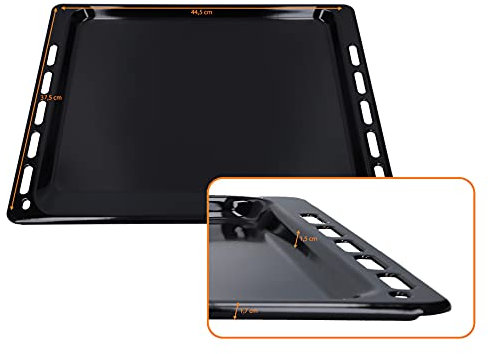 DL-pro Teglia da forno smaltata, 44,5 x 37,5 x 1,7 cm, per Bauknecht Whirlpool Ignis 481010683241