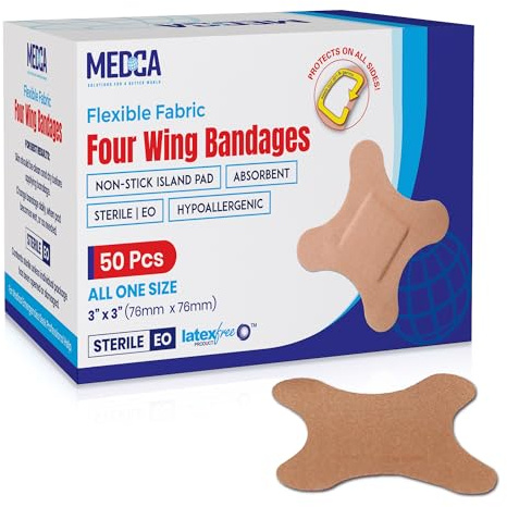 Bende in tessuto flessibile per le nocche - scatola da 50 pezzi di bende adesive in tessuto Flex per la cura delle dita e per proteggere le ferite