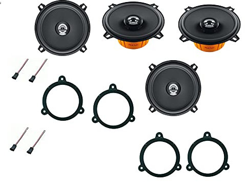 Superauto hi-fi Kit 4 casse completo Altoparlanti coassiali 13 cm + supporti casse compatibile con Renault Megane III dal 2009 anteriore e posteriore