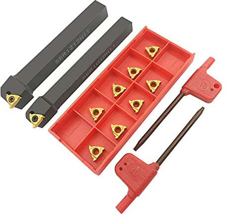 3/8 1/2 Bohrstange SER1010H11+SER1212H11 Drehmeißel mit 10 Stück 11ER A60 Innengewinde Hartmetalldreheinsätze.