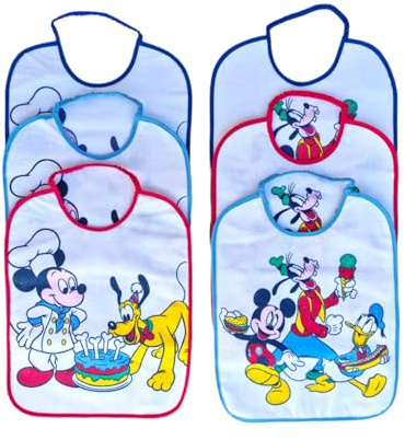 Ellepi bavaglini disney asilo pappa elastico cotone impermeabili (Topolino Grande)