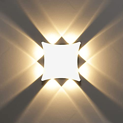 KAWELL 8W Modern Wandlampe LED Wandleuchte Up Down LED Wandbeleuchtung | Wasserdicht IP65, Aluminium, Innen Außen, für Badezimmer Schlafzimmer Wohnzimmer Treppen Flur Korridor Eingang