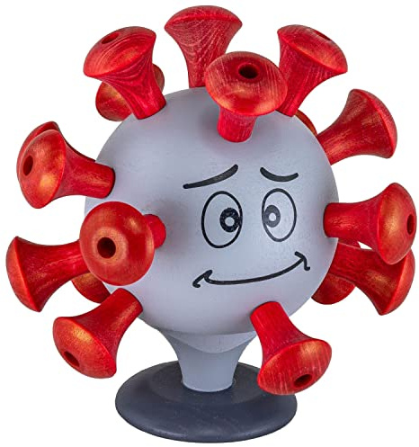 Seiffener Volkskunst | Räucherfigur Corona tschüss… | Räuchermännchen 10 cm | Wir räuchern das Virus aus | echt erzgebirgische Volkskunst aus Seiffen | 2/12807