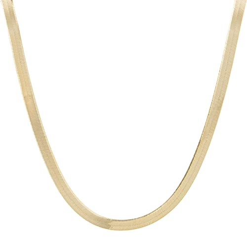 Ardeo Aurum Damen Kette aus 375 Gold Gelbgold flache Schlangenkette 3,4 mm Breite und 40 cm Länge mit Federringverschluss
