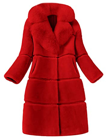 Kobilee Giacca Invernale Donna Curvy Pelliccia Ecologica Calda Giubbino Pesante Lungo Mezza Stagione Giacca Pile Giubbotto Elegante Sherpa Fodera Cappotto Teddy Maglione Morbida