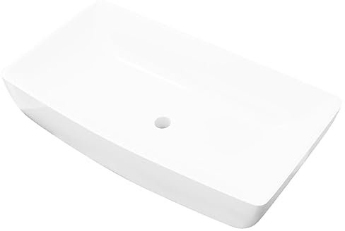Lavabo rettangolare lavabo da appoggio lavamani bagno 71 x 39 cm ceramica bianca 02_0002490