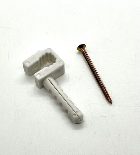 20x Kabelschellen für Kabel 10 mm Weiß Dübelschellen Kunststoff Stromleitungen