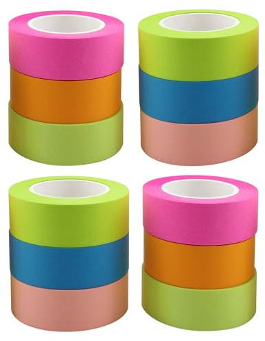4A Roll Sticky Notes,Full Adhesive,Width x Length 0.6 x 315 Inches,Neon Yellow/Orange/Red,Neon Blue/Green/Red,3 Color/Roll,4 Refill Rolls,4A PSS 9-3 Refill