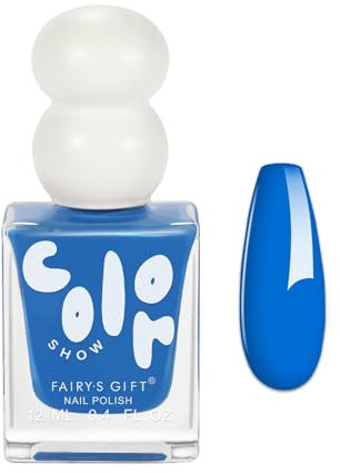 Blue Nail Polish, 12ml Quick Dry Long Lasting Nail Varnish Pastel Nail Polish Non-Toxic Water Based Formula Nail Gel Blue for DIY Nail Art