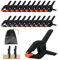 20PCS Pinces à Ressort En Nylon Robuste, 3 Pouces Noir Heavy Duty Pinces à Ressort, Polyvalente Pince Plastique Avec Mobiles Mâchoires, Pince A Ressort Pour Photographie Bâche Artisanat