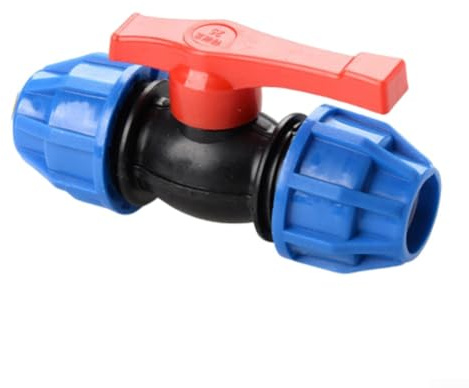 Feegow Valvola di isolamento e arresto per rubinetto da 20/25/32 mm, valvola a sfera in polietilene, raccordo terminale a compressione