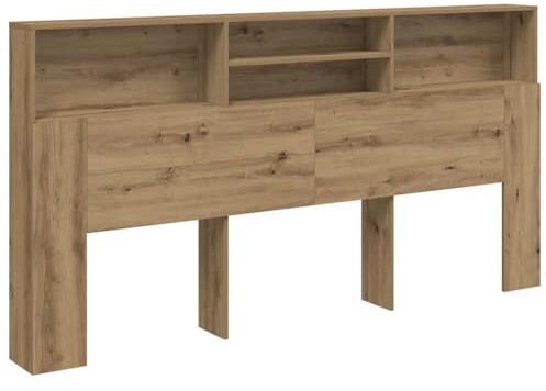 vidaXL Bett-Kopfteil mit Ablagen Artisan-Eiche 200x19x103,5 cm