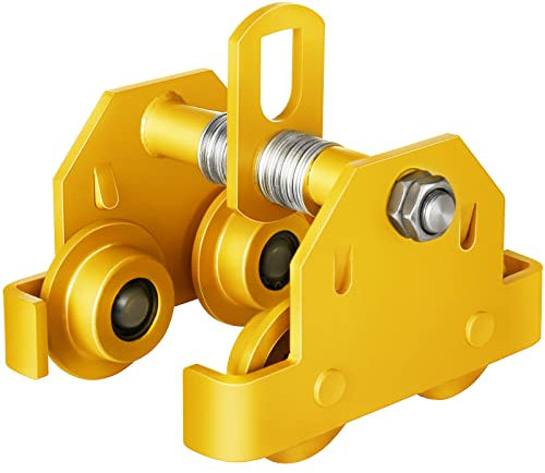 TRSGD Carro Manual de 6600 Libras con Capacidad de 3 toneladas, Carro de Empuje con viga en I, Ancho de Brida de 3,9 a 5,5 Pulgadas, polipasto de Ruedas Dobles para Vigas en I Rectas y Curvas