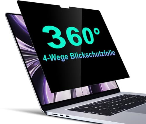 STARY 360° Filtre écran Confidentialité pour MacBook Air 13,6 Pouces (2025/2024/2022, M4/M3/M2)，Protecteur d'écran Anti Espion, Anti-éblouissement Filtre de confidentialité.