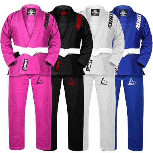 Ashes Sports IBJJF Ultra Light BJJ Brazilian Jiu Jitsu Gi for Kids with Preshrunk Fabric and Free Belt, Pink, M3