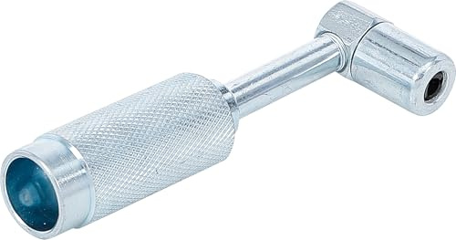 BGS 3142-1 | Schmiermittel-Aufsatz für Fettpressen | 90° abgewinkelt | Für Hand-, Akku- und Druckluft-Fettpressen | gerade und abgewinkelte Schmiernippel | Adapter mit Schiebhülse