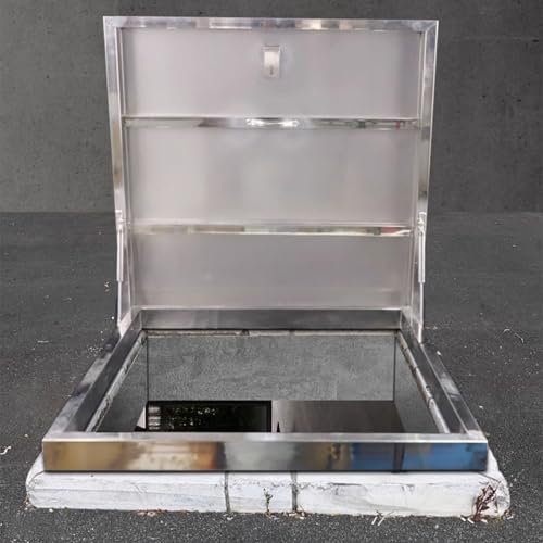 Trappe de toit en acier inoxydable, fenêtre de toit et puits de lumière, couvercles de puits de fenêtre de sous-sol, avec amortisseur à gaz et poignée, pour les couvertures de toit d'entretien(LxW 80x