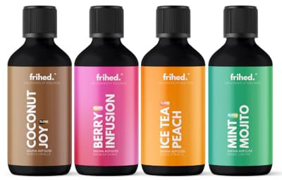frihed. Sauna Infusion Flow Infusion for All Sauna Types Trendy Sauna Fragrance Extra High-Quality Oil Gift Idea Set of 4