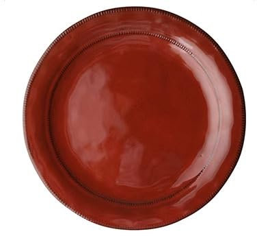 NEBE Assiette Assiette Plate Rouge de Style rétro, Assiette Peu Profonde, Assiette à Steak en céramique, Assiette Occidentale, Maison Grande Assiette, Assiette créative Vaisselle