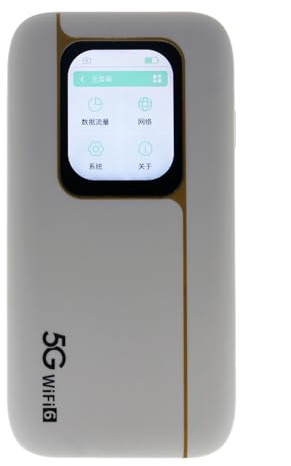 VBESTLIFE 5G WiFi6 Mobile Hotspot, 5G 4G 3G Network Portable Mobile Router con SIM Card Slot Admite 16 Dispositivos para Viajes, 2.4GHz 5.8GHz Banda Dual, 7100mAh