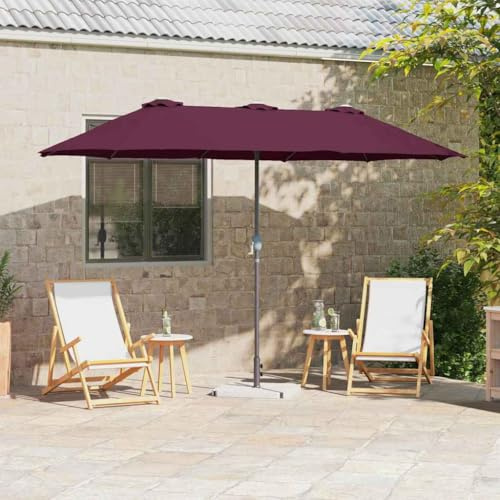 INLIFE Parasol de Jardin Rouge Bordeaux 370 x 197 x 239 cm