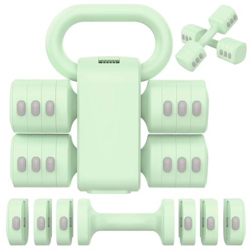 Tepemccu 2-in-1 Verstellbare Hanteln & Kettlebell Set für Frauen | 4 Stufen (1-2,5 kg), Hantel-Kurzhanteln Set verstellbar, Krafttrainingsgerät für Ganzkörper-Workout