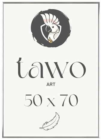 TAWO - Cornice portafoto 50 x 70 cm, in plastica leggera, con vetro