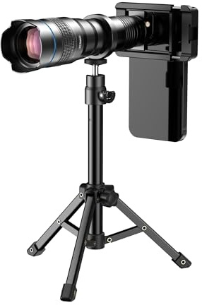 APEXEL Cell Phone Camera Lens Kit with Sturdy Tripod, Monocular for Concert Bird Watching 36x