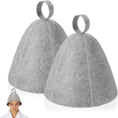 LXTaoler Sauna Hat, Wool Felt Sauna Hats, Sauna Accessories for Men Women | Heat Protection for Steam Rooms, Hot Springs & Saunas, 2 Pcs