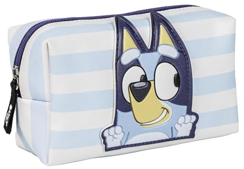 Bluey - Neceser infantil con cierre de cremallera - Estuche cosmético Bluey Blue - Bolsa de maquillaje o aseo - Idea de regalo para niños
