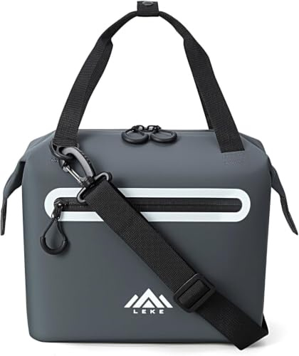 Lekesky Sac Glacière Isotherme 12L, Glacière Souple Étanche et Anti-Fuite avec Cadre Métallique, Sac Repas Portable pour Pique-Nique, Plage, Camping et Voyage