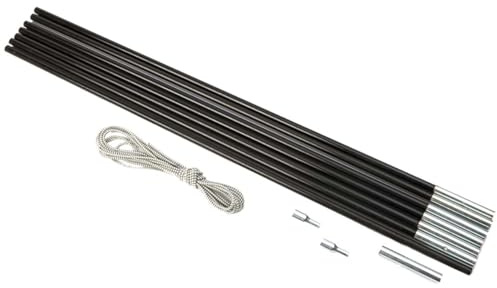 Bo-Camp Zubehör für Zelt, BC, Stange aus Glasfaser, Reparatur-Set 8 mm, Schwarz