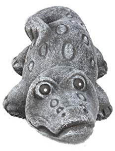 STEINFIGUREN SPICKER Steinfigur Krokodil, 132/1 Gartenfigur Steinguss Tierfigur Basaltgrau