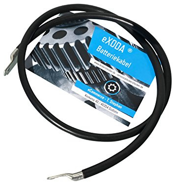 Exoda Batteriekabel 25 mm² 150cm M10 Kabelschuhe schwarz Kupfer PVC 70°C | Verwendungszweck, Set-Inhalt, Belastbarkeit bis 1344 Watt, Länge 150 cm, Durchmesser 5,6 mm, temperaturbeständig bis 70°C