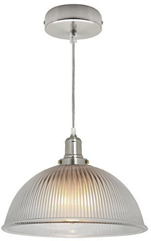 Long Life Lamp Company Antique Silver Vintage Pendant Light Retro Glass Ceiling Light Shade M0022