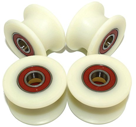 (50-25-12) 4 x 50 mm gefräste Nylon-Riemenscheiben mit 25 mm Nut Made in EU (12 mm Lager)