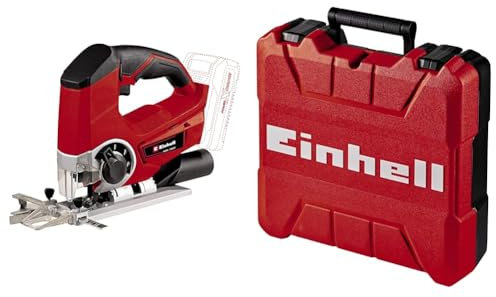 Einhell Akku Stichsäge TE-JS 18 Li Solo Power X-Change (Lithium Ionen, 18 V, max. 80 mm, 4-Stufen Pendelhub, Absaugadapter) + Koffer E-Box S35 (für universelle Aufbewahrung von Werkzeug und Zubehör)