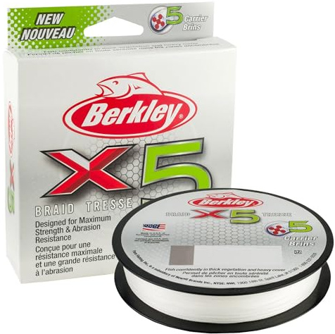 Berkley X5 Braided Fishing Line - Strong 5 Strand Braid Line for Saltwater and Freshwater Fishing