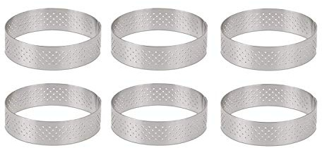 YYCFB Circular Steel Porous Tart Bottom Tower Pie Cake Mould Baking ToolsHeat-Resistant Perforated Cake Mousse, 8cm