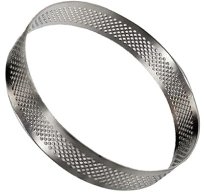 BESPORTBLE Stainless Steel Small Cake Rings, Straight Edge Tart Rings Fruit Tart Baking Mold Mousse Cake Baking Perforated Mousse Kitchen Heat-Resistant Round