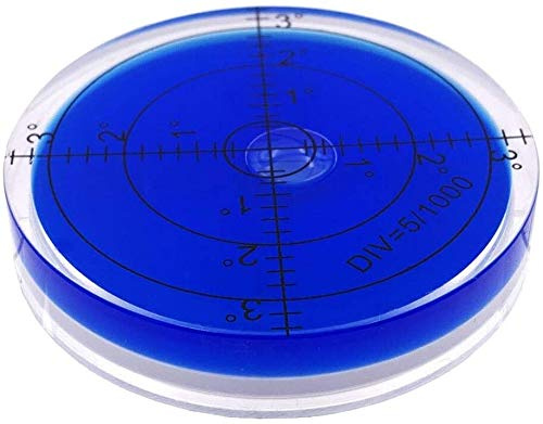 umei Alta precisión horizontal burbuja acrílico caso superficie redondo inclinómetros para instrumentos , 60 mm, precisión 15'/2 (azul)60 x 12 mm